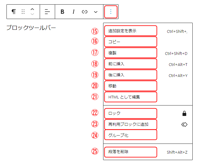 一番右の点をクリックすると11項目表示される